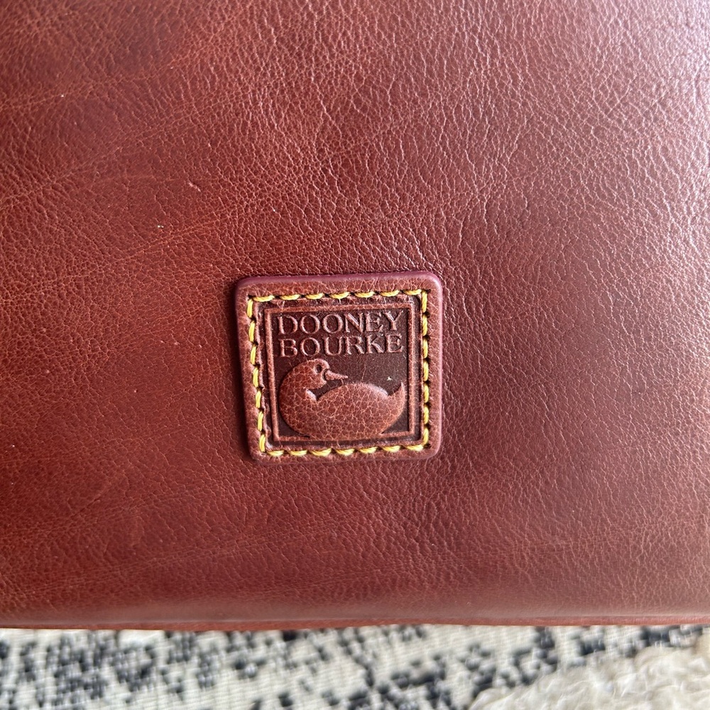 Dooney & Bourke Chestnut Brown Leather Hobo with Tan Handle - Picture 6 of 12
